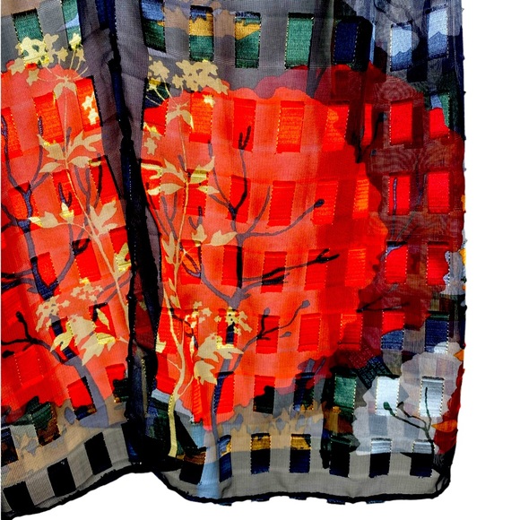 Graphic Metro Pagoda Fall Print Fall Scarf Unbranded - Picture 3 of 5